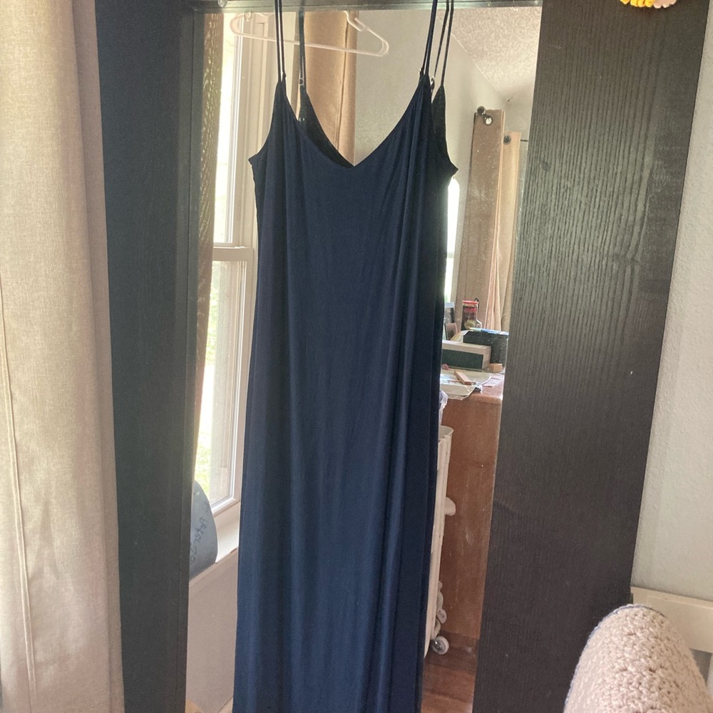 J. Crew Navy Blue Viscose Slip Dress